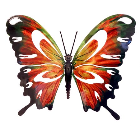 NEXT INNOVATIONS Large Butterfly Metal Wall Art Orange / Black 101410007-ORANGEBLACK